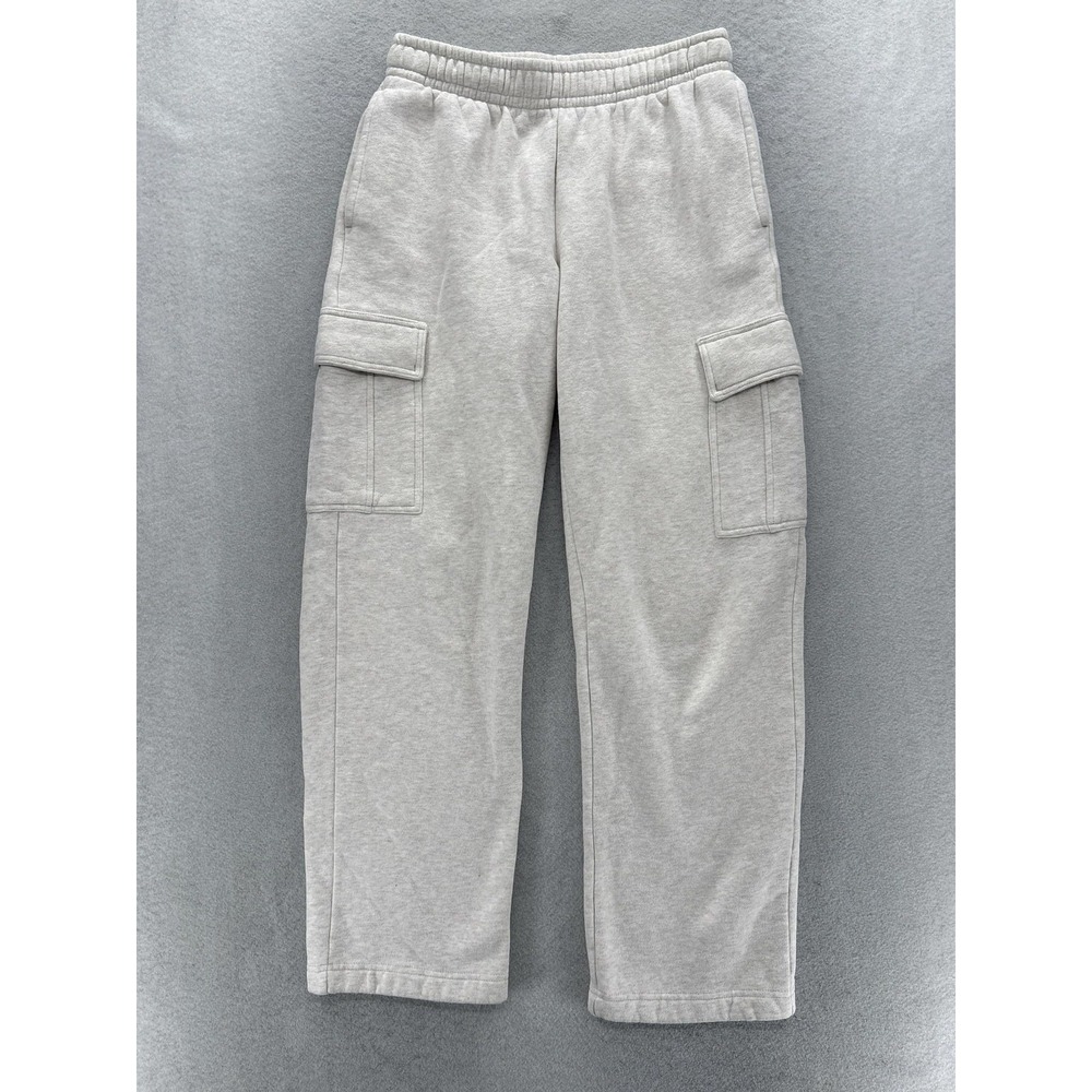 Tna Cozy Fleece Mega Sweatpants Womens XS Gray Cargo Pockets Relaxed Lounge Gym